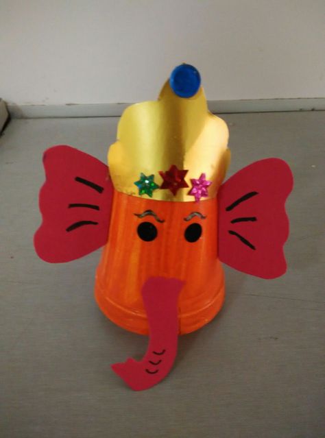 A blog about art & craft ideas for kids and school projects. Ganesha Art For Kids, Ganesha Craft For Kids, Ganpati Craft, Ganesh Craft, Ganesha Craft, Ganesha Festival, Festival Crafts, Creative Ideas For Kids, Kids Art And Craft