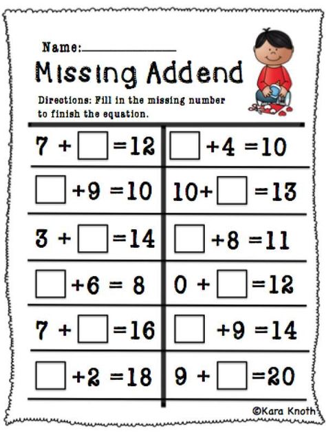 Valentine's Day Missing Addend First Grade: Worksheets 1st Grade, Spring Math Worksheets, Missing Addend, First Grade Math Worksheets, Worksheets Kindergarten, First Grade Worksheets, 1st Grade Math Worksheets, Math Work, Second Grade Math