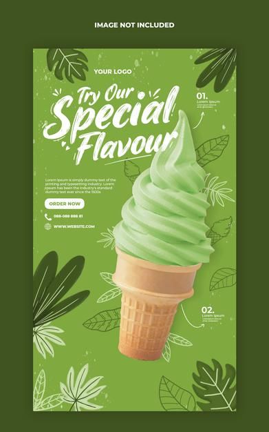 Special ice cream menu promotion social ... | Premium Psd #Freepik #psd Premium Poster Design, Ice Cream Ads Design, Ice Cream Promotion, Ice Cream Menu Design, Poster Ice Cream, Story Banner, Cream Poster, Ice Cream Menu, Ice Cream Poster