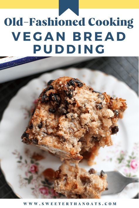 Looking for a delicious vegan bread pudding recipe? I have the perfect recipe made with plant-based ingredients that create a deliciously fruit, spiced pudding.  Get ready to enjoy a warm and comforting dessert that will leave you wanting more! Vegan Bread Pudding Recipes, Fruit Bread Pudding, Easy Vegan Bread, Southern Bread Pudding, Stale Bread Recipes, Vegan Bread Pudding, Eggnog Bread Pudding, Easy Vegan Baking, Mousse Parfait