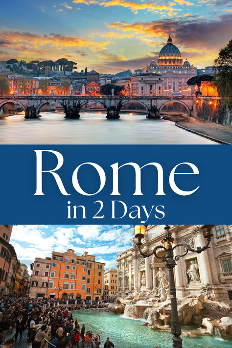 You can do a lot in Rome in 2 days, but you need to plan to visit Rome's top attractions, eat well, and get around easily.  This Rome Itinerary will guide you through the best things to do in Rome, Italy—essential places to visit, must-dos, and where to stay. And easy and practical Guide to Rome for first-time visitors. To Do In Rome Italy, Rome In Two Days, Top Things To Do In Rome Italy, Best Places To Go In Rome, Visit Rome Italy, Must See In Rome Italy, Two Days In Rome, Visiting Rome For The First Time, First Time In Rome