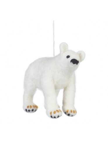 This is our Polar Bear. Just £8.45 and available here: www.feltsogood.co.uk Felt Polar Bear, Baby Baskets, Christmas Hanging Decorations, Bear Decor, Needle Felted Animals, Handmade Felt, Cushion Design, Felt Animals, Polar Bear