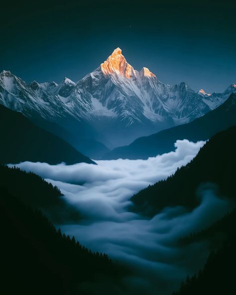 Golden rays striking to the mountain top during a tranquil sunrise. . . . #allaboutadventures #mountaineering #mountainlovers #stayandwander #outdoorphotography #mountains #landscapephotography #earthofficial #natureaddict #exploretheworld #roamtheplanet #beautifuldestinations #sunrise #himalayas #nightphotography #uttarakhand Mountain Range Photography, Himalaya Mountains Photography, Himalayas Mountain, Mountain Drawing, Big Mountain, Mountain Photography, Mountain Top, Mountain Range, Outdoor Photography