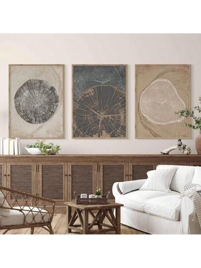 Tree Ring Wall Art, Modern Neutral Wall Art, Tree Ring Art Diy, Tree Rings Art, Tree Pictures Wall Art, Neutral Bedroom Art, Tree Ring Print, Livingroom Wall Art, Tree Ring Art