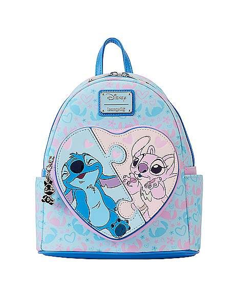 Loungefly Stitch and Angel Puzzle Mini Backpack - Lilo & Stitch - Spencer's Stitch Backpack, Puzzle Bag, Spencers Gifts, Heart Puzzle, Lilo Et Stitch, Mini Backpacks, Loungefly Bag, Baddie Tips, Stitch And Angel