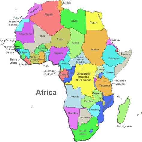 Africa map. Color map of Africa with countries on a white background , #SPONSORED, #Color, #map, #Africa, #background, #white #ad African Countries Map, The World Map, African Map, Asia Map, Tanzania Africa, Democratic Republic Of The Congo, World Geography, Africa Map, Country Maps