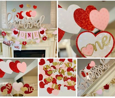 February Birthday Party Ideas, Sweetheart First Birthday, Heart Themed Birthday, 1 Year Birthday Party Ideas, Minnie Mouse Birthday Theme, Valentines Birthday Party, Minnie Mouse Birthday Decorations, Birthday Package, Heart Birthday