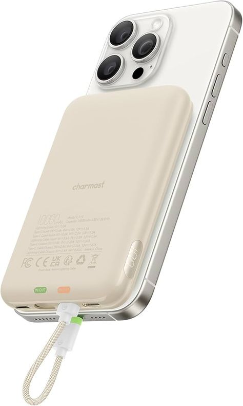 Amazon.com: Charmast 10000mAh Wired Portable Charger, 20W Fast Charging Slim Power Bank with Removable Cable for iPhone & Android, Hand-Free Battery Pack with Digital Display for Short Travel (No-Wireless) : Cell Phones & Accessories Portable Charger, Digital Display, Aesthetic Design, Battery Pack, Power Bank, Phones Accessories, Fast Charging, Christmas List, Family Friends