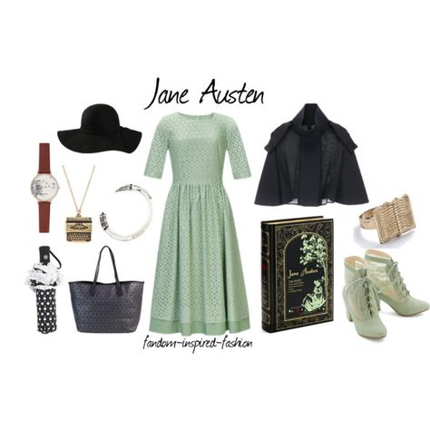 Jane Austen Inspired Outfit by fandom-inspired-fashion on Polyvore featuring But Another Innocent Tale, Louche, MISCHA and vintage Jane Austen Inspired, Work Necklaces, Lovely Fashion, Victorian Clothing, Photoshoot Inspo, Clothing Inspiration, Black Women Fashion, Inspired Fashion, Feminine Outfit