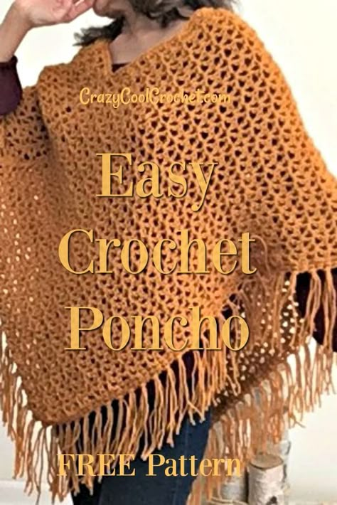 Crochet Fall Poncho Free Pattern, Plus Size Crochet Poncho Pattern, How To Crochet A Poncho, Roll With It Melange Yarn Patterns, Crochet Poncho Free Pattern Woman Easy, Crochet Ponchos Free Patterns, Crochet Poncho Free Pattern Woman, Poncho Haken, Easy Crochet Poncho