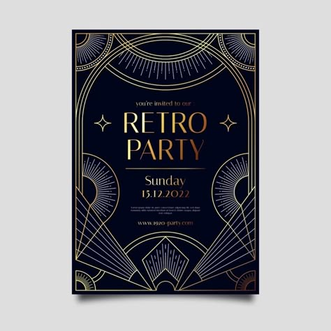 Art Deco Graphic Design Poster, Retro Party Poster, Diwali Invite, Art Deco Menu, Art Deco Design Inspiration, Art Deco Poster Design, Art Deco Graphic Design, Art Deco Magazine, Eric Jones