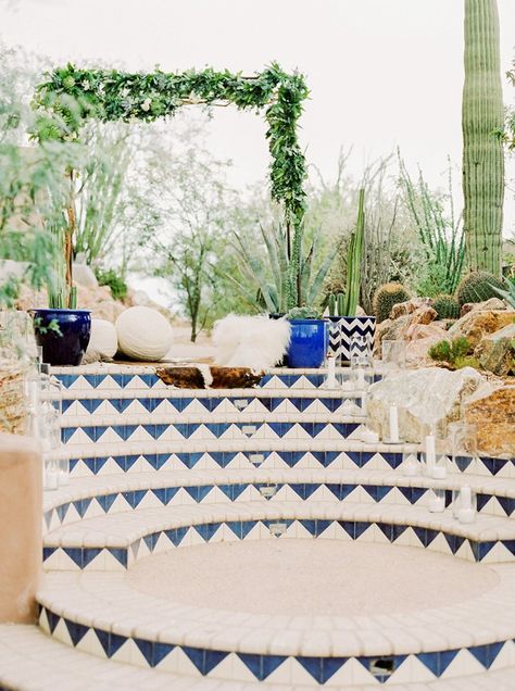 Ruffled - photo by Elyse Hall Photography http://ruffledblog.com/tucson-hacienda-wedding-inspiration | Ruffled Southwestern Wedding Decor, Vintage Wedding Ceremony, Wedding Ceremony Setup, Southwestern Wedding, Ranch Resort, Hacienda Wedding, Modern Wedding Ceremony, Tucson Wedding, Western Themed Wedding