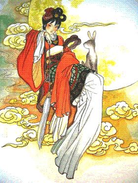 The tale of Chang'e has two versions, but they both end in the same way. Chinese Art Painting, Geisha Art, Asian Painting, Art Japonais, China Art, Japanese Painting, Japan Art, Chinese Painting, Art Moderne