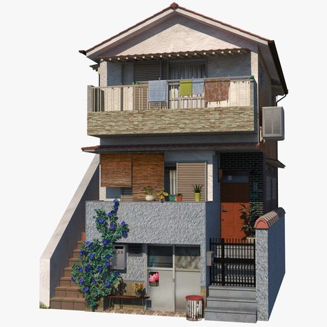 Bloxburg Japanese Town Layout, Japanese Apartment Exterior, Japanese Apartment Building, Japanese Townhouse, Japanese Signs, Modern Japanese House, Bloxburg Town, Japanese Apartment, Japanese Buildings