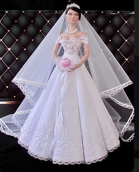 Barbie Doll Wedding Dresses Bridal Gowns, Doll Wedding Dress, Barbie Dress Pattern, Barbie Bridal, Barbie Wedding Dress, Barbie Doll Clothing Patterns, Mini Wedding Dresses, Wedding Doll, Barbie Bride