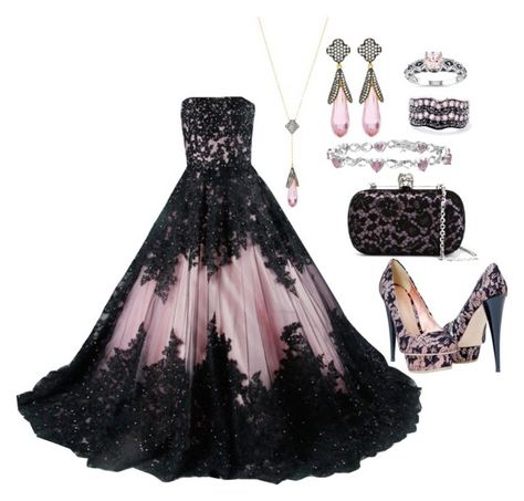 "Pink & Black Lace" by donnalynnginn ❤ liked on Polyvore featuring Freida Rothman, Treasure Lockets, Alexander McQueen and Miadora Pink And Black Dress Prom, Pink And Black Formal Dress, Pink And Black Dress Ball Gowns, Black And Pink Dresses, Black And Pink Gown, Pink And Black Prom Dress, Black And Pink Prom Dress, Rose Dress Outfit, Corset Lace Dress