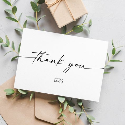 Modern Branded Thank You | #thankyounote #brandedthankyou #thankyouwithlogo #smallbusiness #smallbusinessthankyou #thankyounotecard #modern #simple #blackandwhite #thankyou