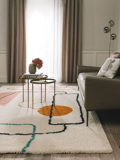 Shaggy rug Louise Multicolour Trendy Rug, High Pile Rug, Rug Size Guide, Oval Rugs, Living Room Flooring, Shaggy Rug, Bathroom Colors, Main Bedroom, Large Living Room