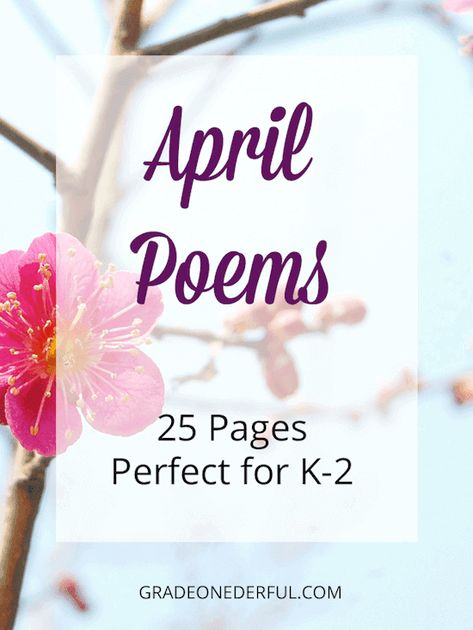 Freebie: April Poetry Collection April Poem, April Poems, April Poetry, Spring Poem, Document Camera, Partner Reading, Poetry For Kids, Kids Poems, First Grade Resources