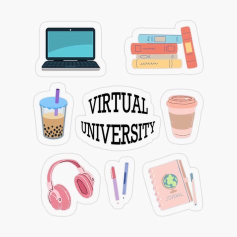 University Journal, Back To University, Writing Paper Template, School Journals, First University, Floral Wallpaper Iphone, Virtual School, School Stickers, Online School