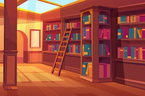 Vector Library, Library Interior, Gacha Background, Background Anime, Gacha Backgrounds, Episode Backgrounds, Scenery Background, Living Room Background, Empty Room