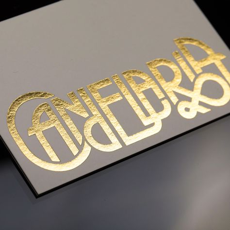 There is little more glamorous than a letterpress business card imprinted with metallic gold ink.  #letterpress #businesscards #Gold Congratulations Typography, Card Fonts, Foiled Business Cards, Business Card Fonts, Gold Foil Business Card Design, Golden Business Card, Metal Typography, Embossed Business Cards, Innovative Business Cards