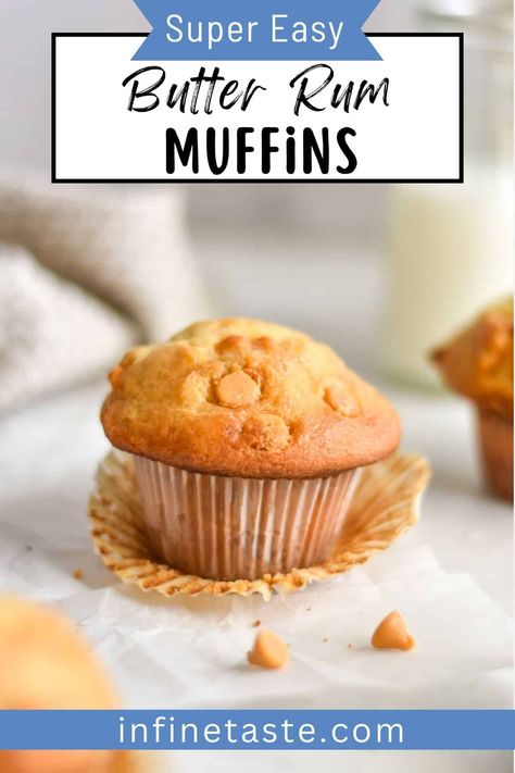 Butter Rum Muffins, Rum Muffins, Butter Rum Sauce, Easy Muffin Recipes, Indulgent Recipes, Diy Butter, Rum Sauce, Butter Rum, Buttered Rum