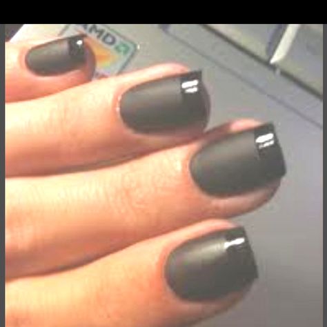 Opaque black nails Pink French Nails, Hair Today Gone Tomorrow, Black French, French Tip Nails, Hair Today, Cosmetology, Black Nails, French Nails, Nail Polish