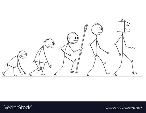 Human Evolution Drawing, Human Evolution Illustration, Evolution Drawing, Stick Man Drawing, Stick Men Drawings, Chemistry Classroom, Stick People, Man Drawing, Dibujo Simple