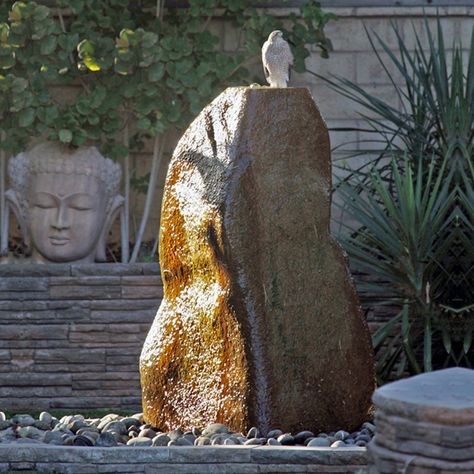 Natural Boulder Fountains | Stone Forest | Outdoor Water Features Fountain Garden Ideas, Boulder Fountain, Garden Fountain Ideas, Boulder Garden, Marble Fountain, Fountain Ideas, Stone Forest, Fountain Garden, Outdoor Water Features