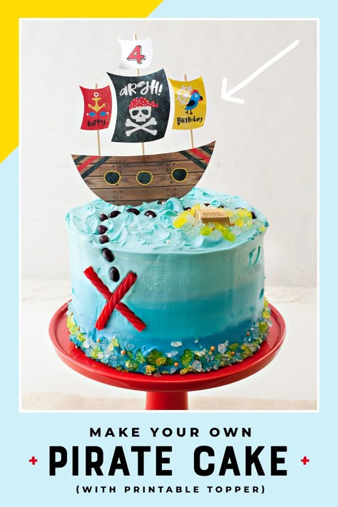 Easy Pirate Cake, Pirate Party Food, Modern Pirate, Kids Pirate Party, Pirate Birthday Cake, Pirate Ship Cakes, Pirate Themed Birthday Party, Pirate Themed Birthday, Pirate Party Ideas