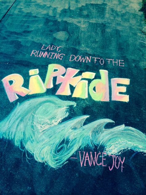 Riptide Vance Joy Chalk Riptide Aesthetic, Riptide Tattoo, Riptide Wallpaper, Riptide Piano Letters, Riptide Poster, The Regrettes Album Cover, Spotify Canvas, Beach Wall Collage, Phone Wallpaper Pink