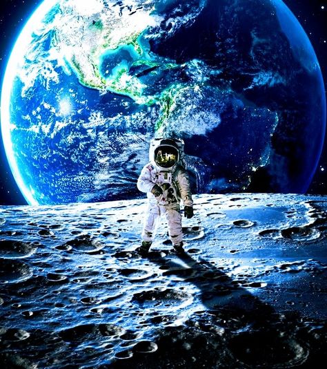 Astronaut On The Moon Wallpaper, Astronaut In Moon, Wallpaper With Moon, Moon And Astronaut, Astronaut On Moon, Astronaut Photo, Astronaut Images, Earth From Moon, Astronaut On The Moon