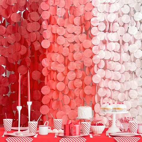 Amazon.com: 192 Ft Red Party Decorations Ombre Red Polka Dot Backdrop Streamer Tissue Paper Circle Dots Hanging Garland for Birthday Graduation Engagement Wedding Anniversary Valentines Holiday Hen Party Supplies : Home & Kitchen Hot Pink Party Decorations, Confetti Backdrop, Red Pink Wedding, Backdrop Garland, Pink Wedding Decor, Red Party Decorations, Hot Pink Party, Hen Party Decorations, Baby Shower Bunting