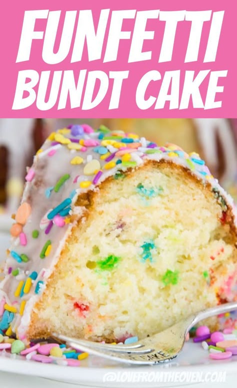 Nothing Bundt Birthday Cakes, Funfetti Mini Bundt Cake, Funfetti Cake Box Mix Recipes, Funfetti Pound Cake, Birthday Cake Bundt Cake, Cake Mix Bundt Cake Recipes, Funfetti Bundt Cake, Funfetti Cake Recipe, Cake Funfetti