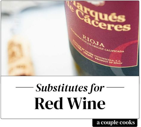 Here's the best substitute for red wine in cooking! There are a few options to avoid opening a bottle, or non-alcoholic options. | ingredient substitutions | #substitution #substitute #redwine #substitute Substitute For Red Wine In Cooking, Red Wine Substitute For Cooking, Wine Substitute In Cooking, Red Wine Vinegar Substitute, Cooking With Red Wine, Cooking Substitutes, Substitute Ingredients, A Couple Cooks, Cooking Substitutions