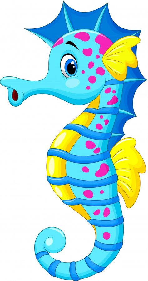 Seahorse Clipart, Cartoon Seahorse, Seahorse Cartoon, Cute Seahorse, Cartoon Sea Animals, Cartoon Download, Cartoon Fish, Mermaid Theme, Sea Horse