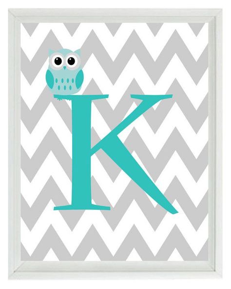 Aquarius Art, Owl Nursery, Cadeau Photo, Personalized Wall, Personalized Wall Art, 8x10 Print, Letter Art, Initial Letter, Initial Letters