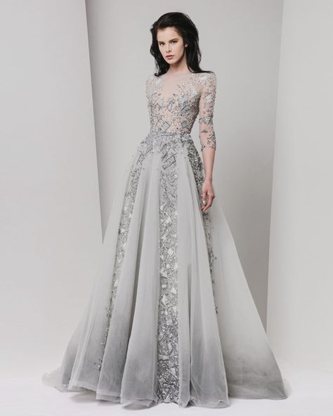 22 Effortlessly Dreamy Grey Wedding Dresses For the Romantic Bride! Dresses For A Wedding, Baju Kahwin, Backless Evening Dress, Grey Dresses, Tony Ward, 파티 드레스, Prom Dresses For Teens, Beauty Dress, Vogue Russia