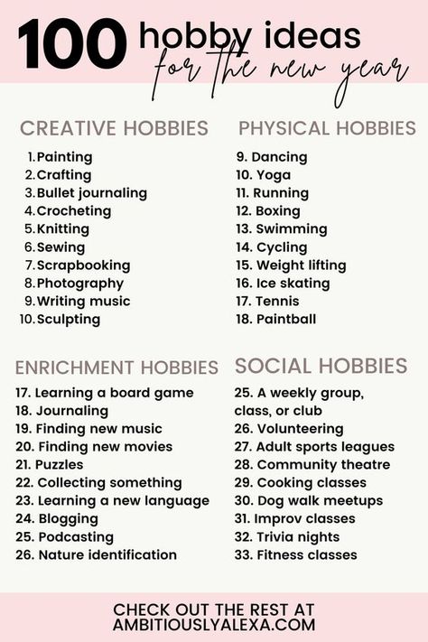 Hobby Ideas For Women, Hobbies For Adults, Finding A Hobby, Hobbies For Women, New Things To Try, Hobbies To Try, Productive Things To Do, Hobby Ideas, Self Care Bullet Journal