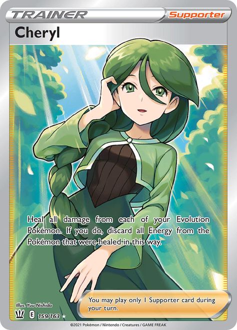 Cheryl · Battle Styles (BST) #159 ‹ PkmnCards Pokemon Cheryl, All Pokemon Cards, Cool Pokemon Cards, Collectible Trading Cards, Pokemon Trading Card Game, Pokemon Trading Card, Card Sleeves, All Pokemon, Cool Pokemon