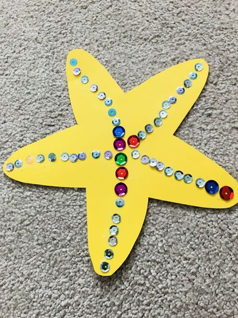 Sea Creatures Art And Craft, Star Fish Craft Preschool, Ocean Themed Preschool Crafts, Ocean Crafts Preschool Sea Theme Art Projects, Sea Creature Art For Kids, Ocean Life Preschool, Starfish Craft Preschool, Sea Creature Crafts For Kids, Sea Animal Crafts For Preschool