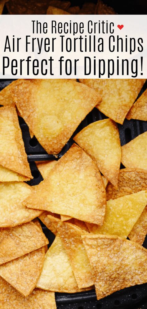 Air fryer tortilla chips are the perfect addition to all of your favorite salsas and dips! Once you try homemade chips, you won't want them any other way! Air Fryer Tortilla Chips, Air Fryer Tortilla, Air Fryer Chips, Tortilla Chips Recipe, Air Fryer Potato Chips, Tortilla Chip Recipe, Homemade Tortilla Chips, Homemade Chips, Corn Tortilla Chips