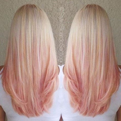 Rose Gold Hairstyles, Gold Hairstyles, Pink Blonde Hair, Hair Color Rose Gold, 2023 Hair, Blonde Roots, Hair Idea, Girl Haircuts, Trendy Hair Color