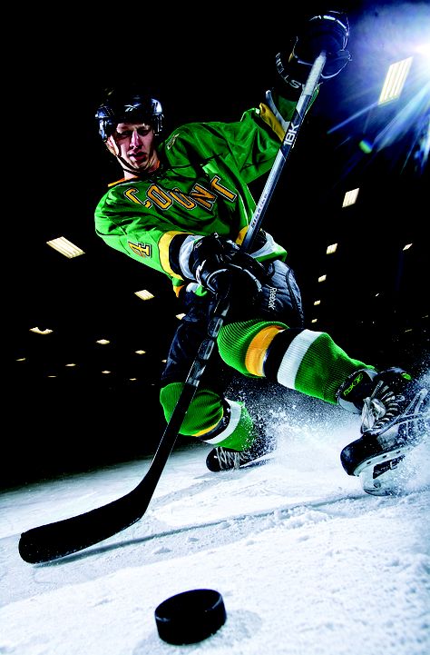 A captain and the team’s only senior, Elijah McDonald truly appreciated the opportunity to play for the Pueblo County High School co-op hockey team. He played in 19 games and had two assists and helped the youthful Hornets to an 8-11 record, including a 6-4 mark on their home ice at the Pueblo Plaza Ice Arena. A season earlier, Pueblo County had a 2-17 record. Hockey Portraits, Hockey Senior Pictures, Sports Layout, Sports Team Photography, Hockey Photography, Sports Poses, Hockey Shot, Hockey Photos, Photo Sport