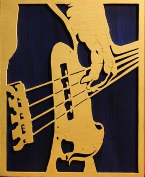 Painting Bass Guitar, Bass Guitar Art Painting, Bass Guitar Illustration, Guitar Art Painting, Bass Guitar Art, Arte Jazz, Guitar Artwork, Konosuba Wallpaper, Guitar Illustration