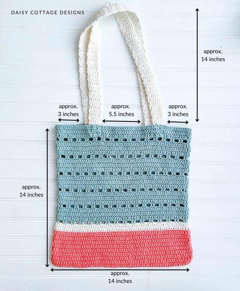 Easy Crochet Tote Bag Pattern (for Any Skill Level) Easy Crochet Tote Bag, Outstanding Crochet, Tote Bag Crochet Pattern, Easy Tote Bag, Crochet Tote Bag Pattern, Yarn Tote Bag, Small Crochet Gifts, Daisy Cottage, Handbag Ideas