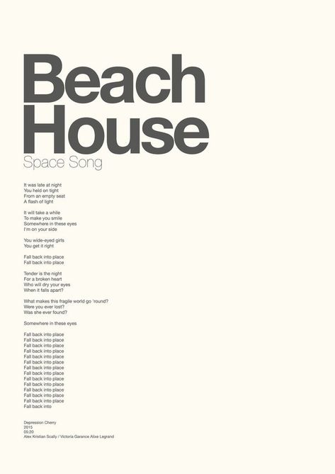 Myth Beach House, Beach House Song, Beach House Band, Victoria Legrand, Indie Poster, Space Song, Tender Is The Night, Song Lyric Posters, Name Songs