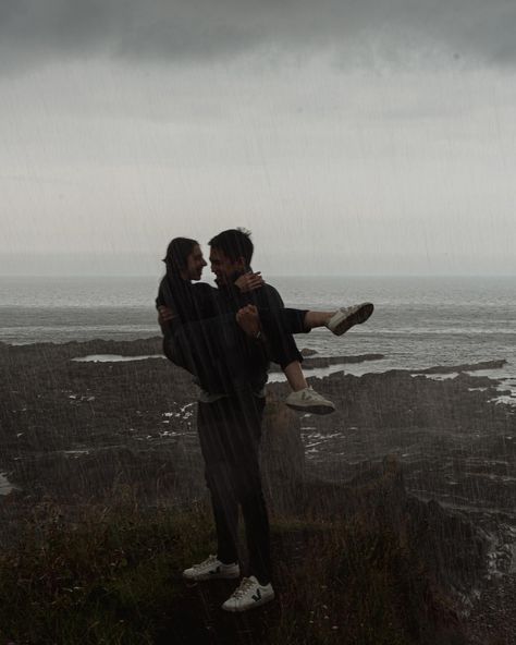 Meet me in the pouring rain 🎶 ☔️ 😍 One of my favourite things about being a photographer in Scotland is that we get to photograph in literally all kinds of weather and elements!! This stormy session was SO fun and so romantic!! I absolutely love it when our clients fully embrace the rain 😍 Couples Photos In Rain, Proposal In The Rain, Rain Couple Photography, Couple In The Rain, Rainy Photoshoot, Couple In Rain, Rainy Lake, Lake Crescent, Being A Photographer