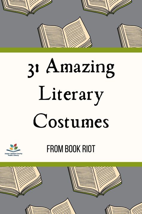 World Literature Costume, Adult Book Costume, Library Costumes Halloween, Book Worm Costume Diy, Bookworm Halloween Costume, Bookworm Costume Diy, Costumes For Librarians, Literary Character Costumes For Teachers, Literary Couples Costumes